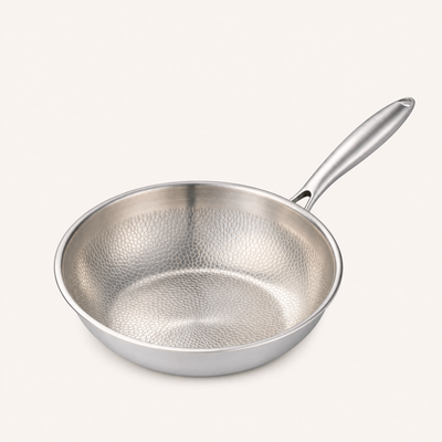 Wok en Titane Pro – Manche Argent