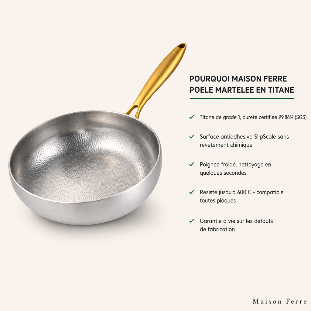 Casserole en titane Pro – vue détaillée