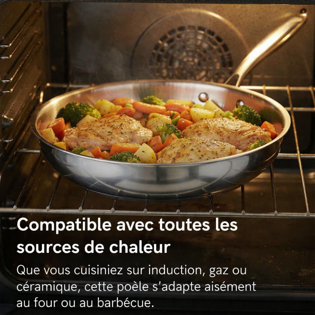 Poêle profonde martelée en titane