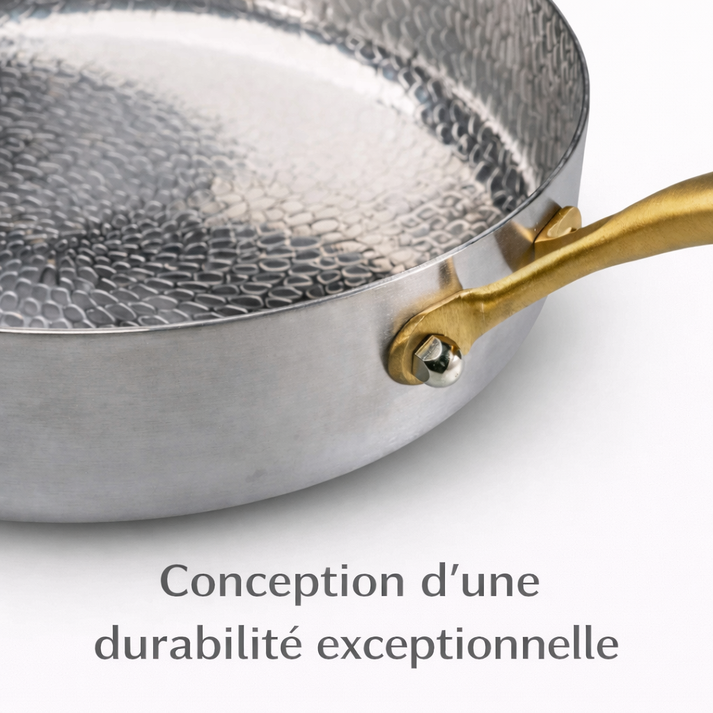 Poêle à bord haut en titane Pro