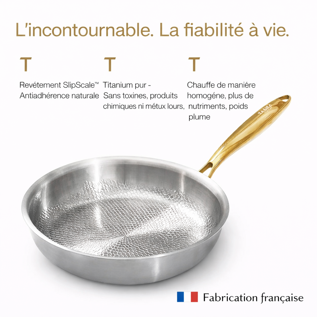 Coffret Duo Quotidien de Poêles en Titane Pur (6 pièces)