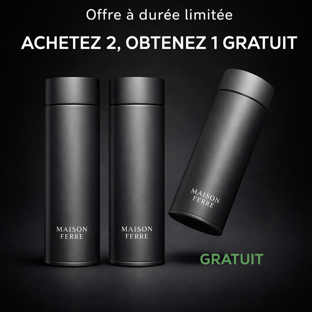 Maison Ferré® – Bouteille d'Eau 100% Titane Pur Buvez Pur. Vivez Mieux.
