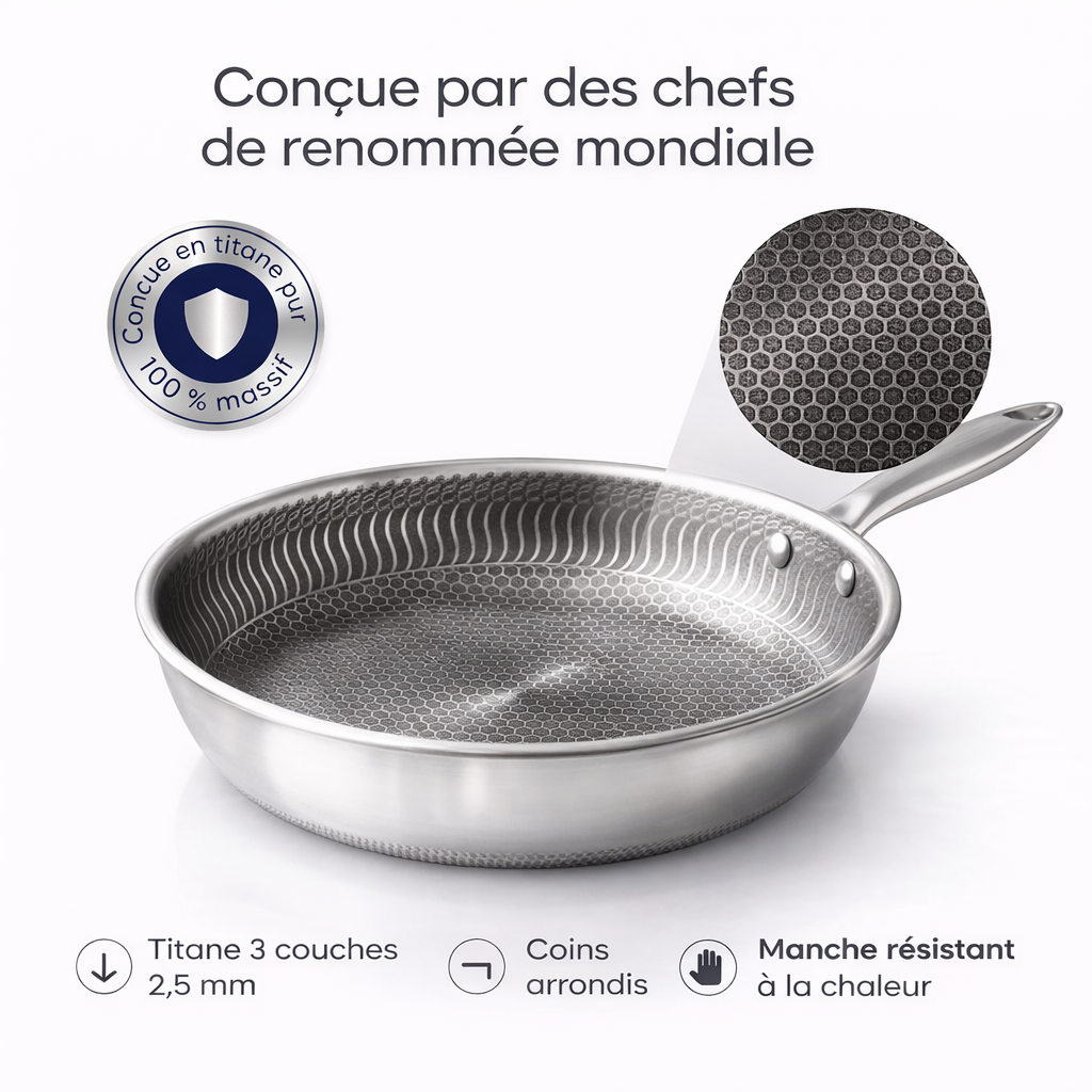 Poêle en Titane Structuré