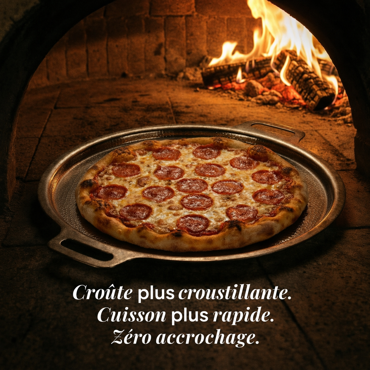 Plaque à pizza en titane martelé