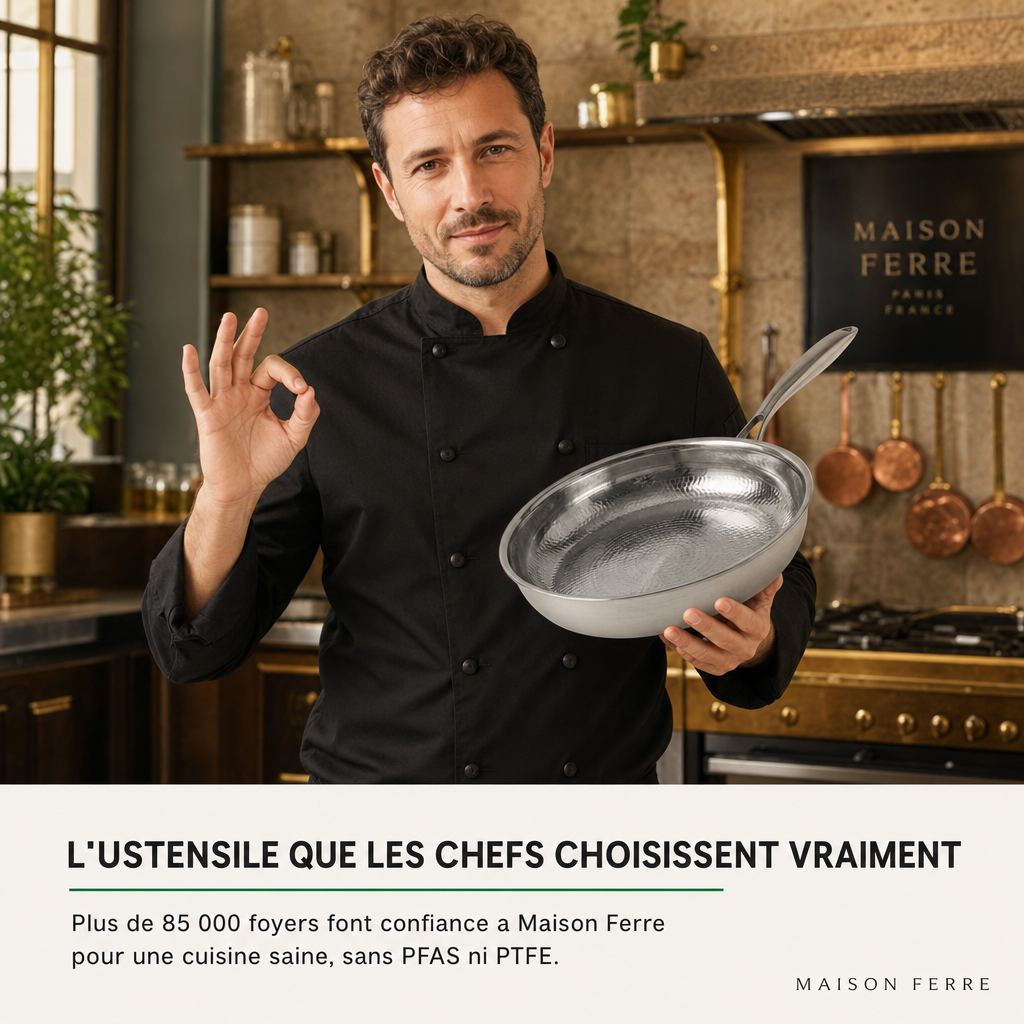 Maison Ferre® – batterie de cuisine en titane pur, sans PFAS