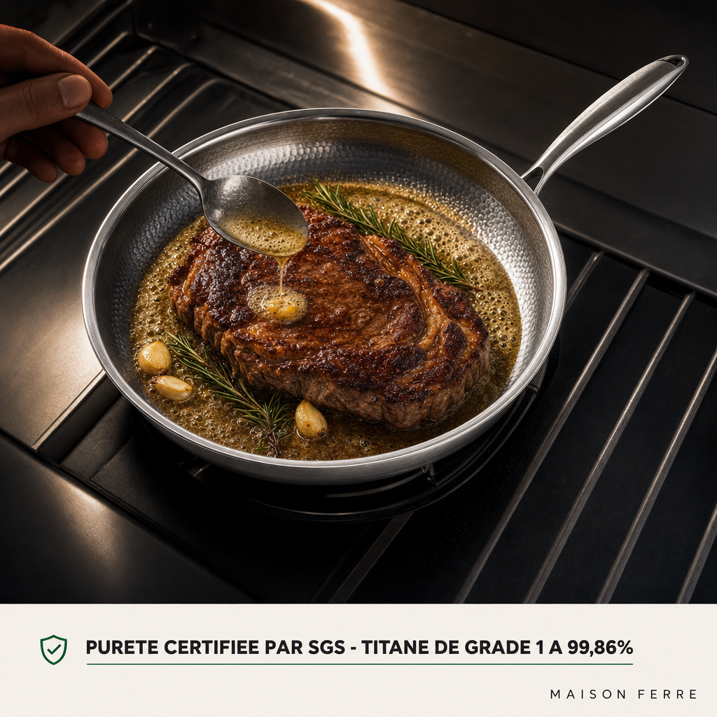 Maison Ferre® – batterie de cuisine en titane pur, sans PFAS