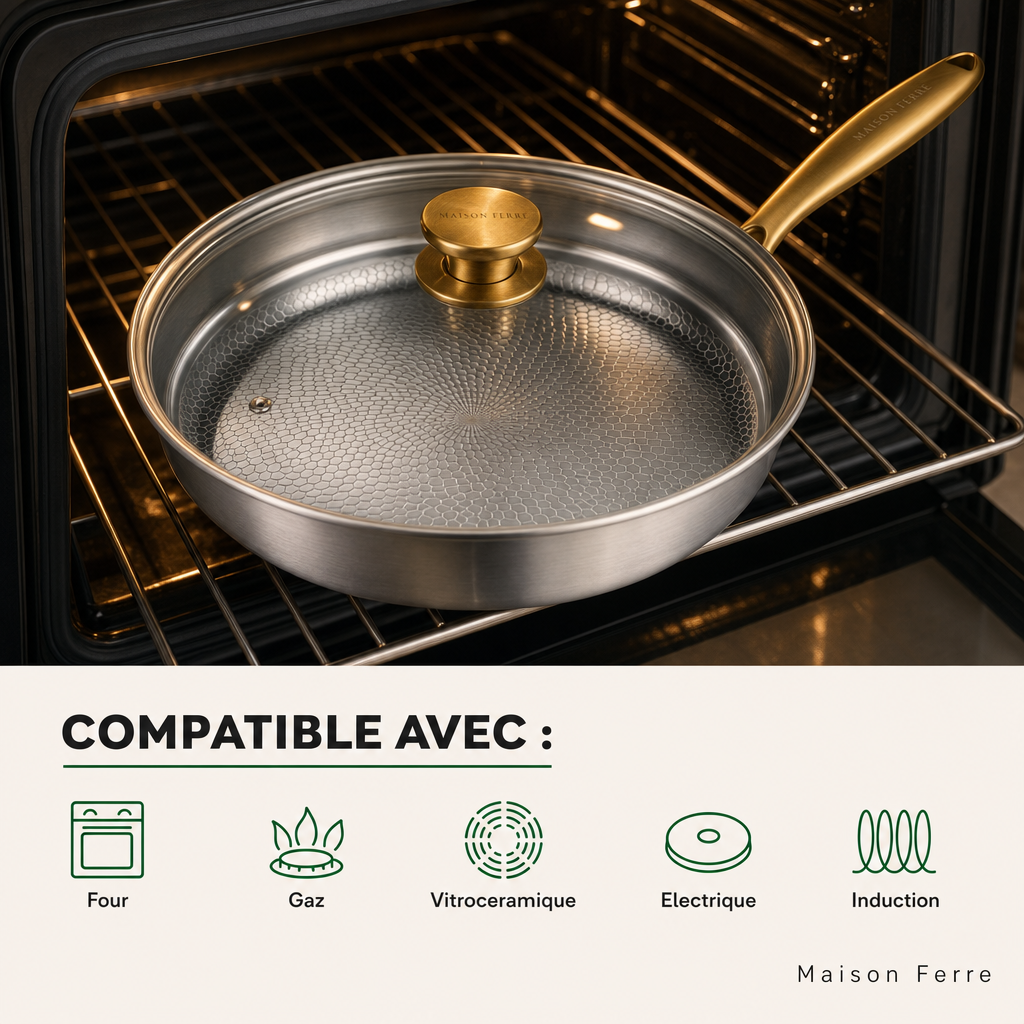 Maison Ferre® – batterie de cuisine en titane pur, sans PFAS