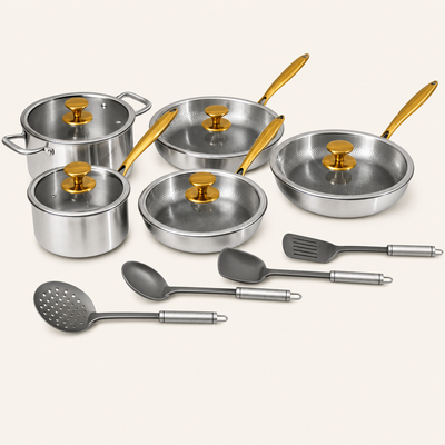 Batterie de cuisine complète Signature en titane (14 pièces)